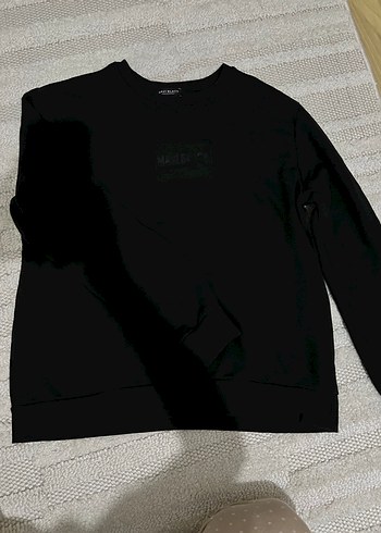 Siyah, Uzun Kollu, Salaş Sweatshirt