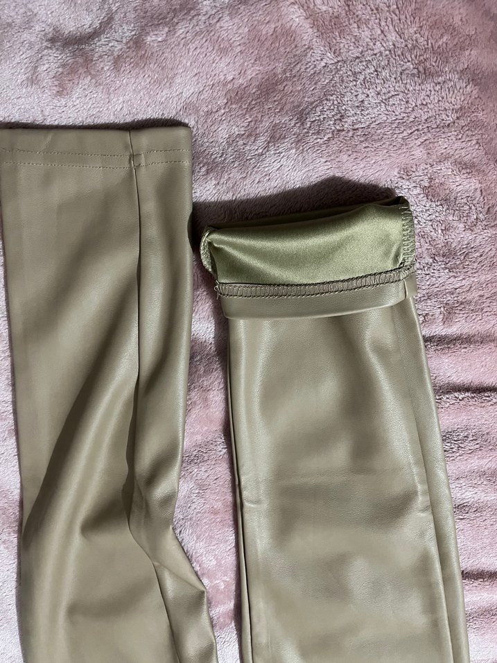 kahve Kadın Dar Kesim deri Pantolon - Görsel 3