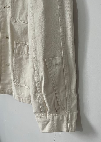 ZARA Düğmeli bej jean Kadın Ceket - Görsel 5