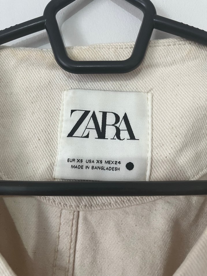 ZARA Düğmeli bej jean Kadın Ceket - Görsel 2