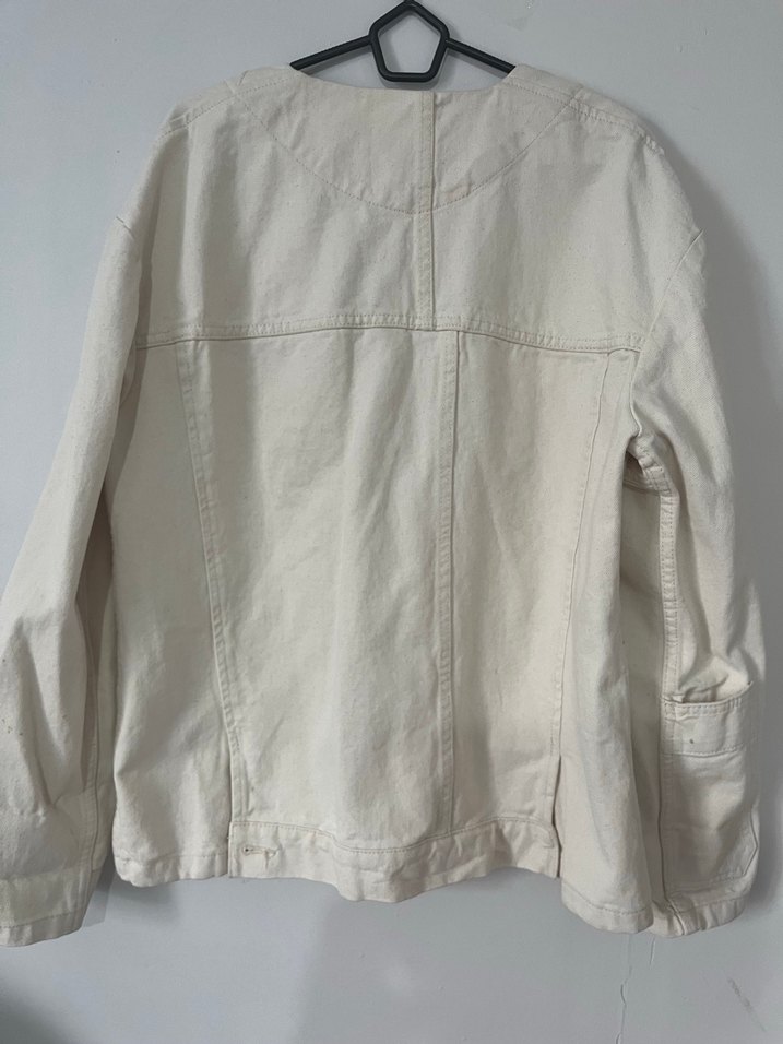 ZARA Düğmeli bej jean Kadın Ceket - Görsel 3