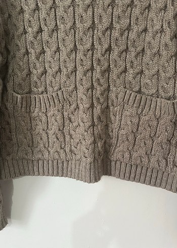 kahve Örgü Kadın Yarım Balıkçı Kazak - Görsel 4