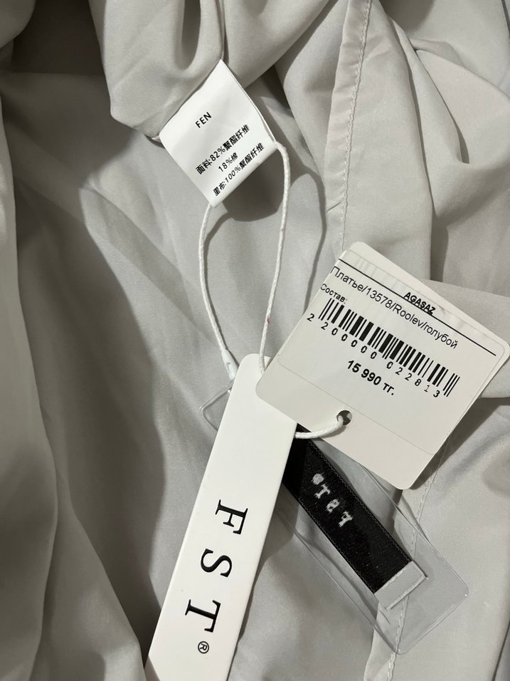 agasaz marka yurt dışı Gri Keten Uzun Drapeli Kadın Elbise - Görsel 4