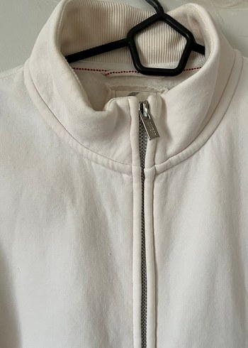 Kadın bej Fermuarlı Yüksek Yaka Sweatshirt - Görsel 5