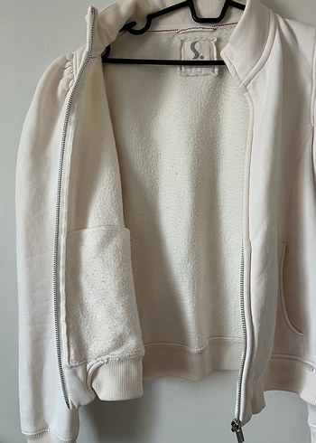 Kadın bej Fermuarlı Yüksek Yaka Sweatshirt - Görsel 7