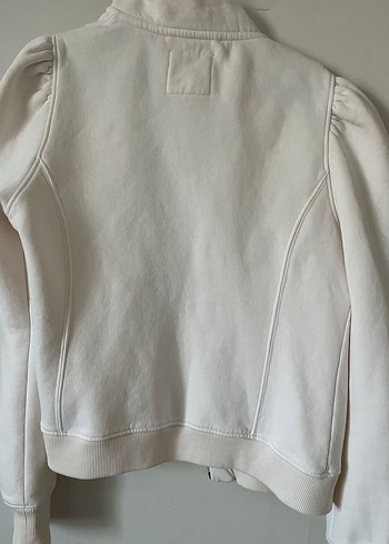 Kadın bej Fermuarlı Yüksek Yaka Sweatshirt - Görsel 6