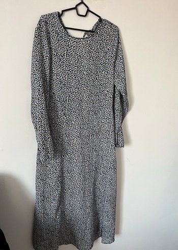 Gri Bağlama Desenli Uzun Kollu Salaş Elbise ürün yurt dışından - Görsel 6