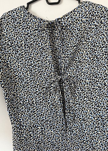 Gri Bağlama Desenli Uzun Kollu Salaş Elbise ürün yurt dışından - Görsel 5