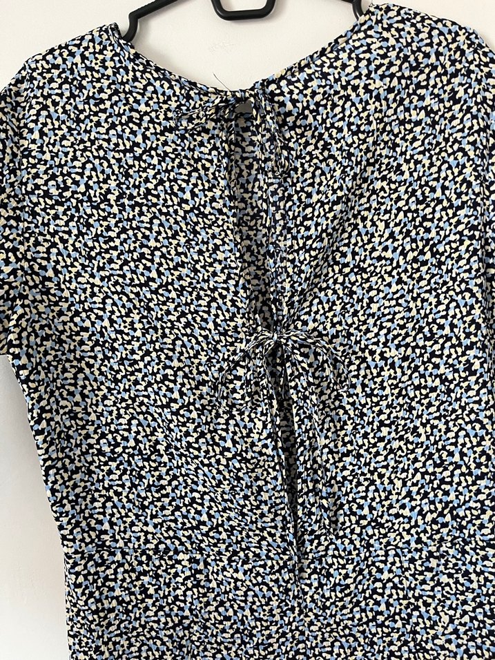 Gri Bağlama Desenli Uzun Kollu Salaş Elbise ürün yurt dışından - Görsel 5