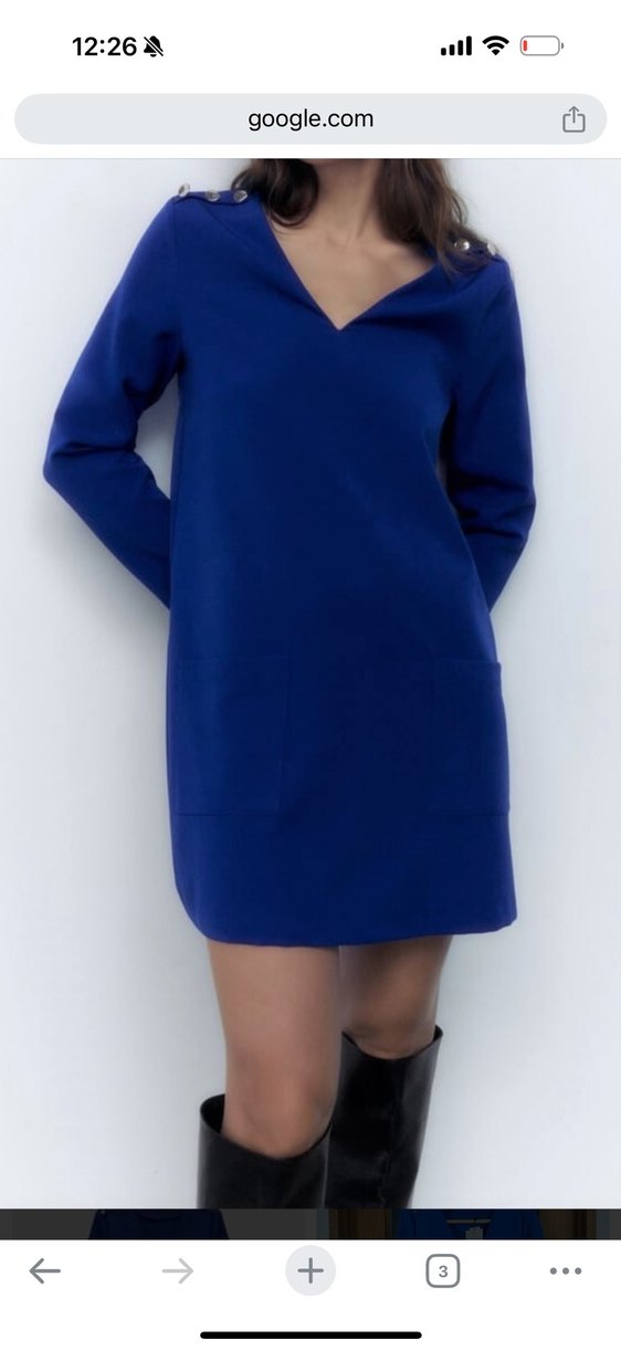 Zara lacivert mini elbise - Görsel 2