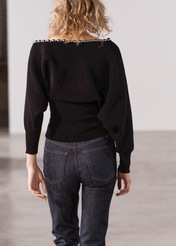 Zara metal boncuklu triko kazak - Görsel 4