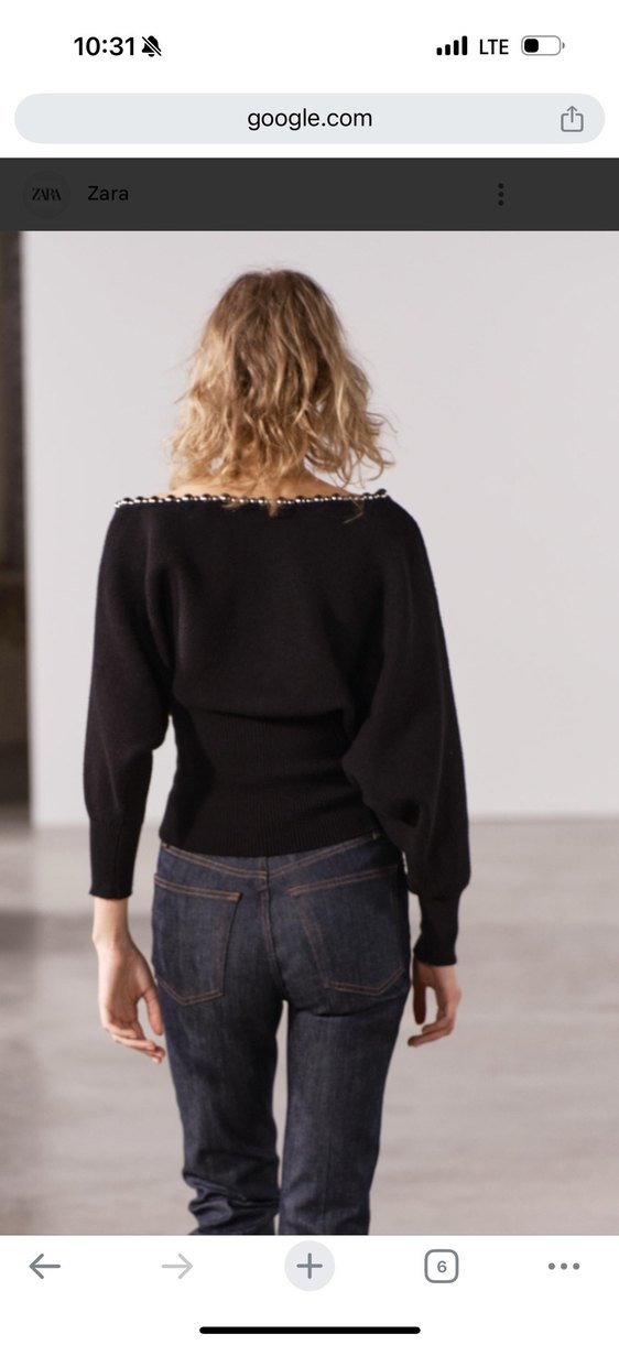 Zara metal boncuklu triko kazak - Görsel 3