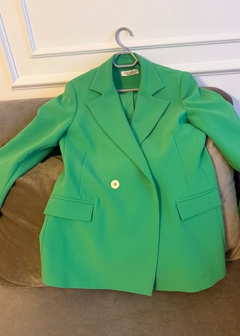 Yeşil Kruvaze Kadın Ceket - Görsel 6