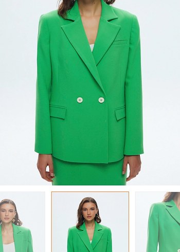 Yeşil Kruvaze Kadın Ceket - Görsel 3