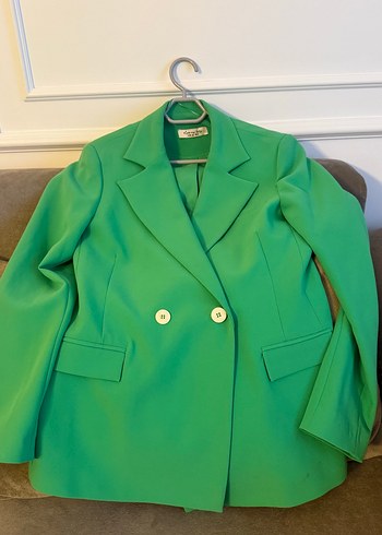 Yeşil Kruvaze Kadın Ceket - Görsel 8