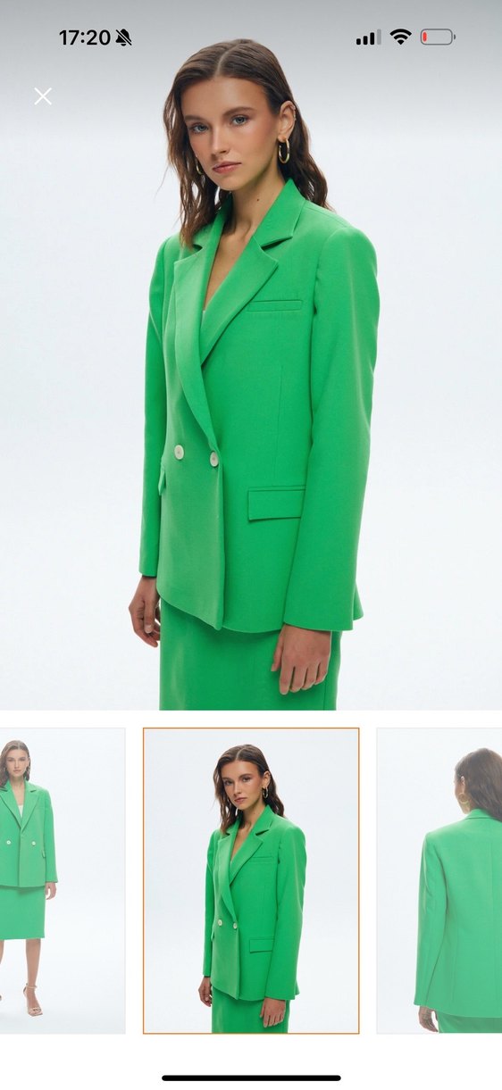 Yeşil Kruvaze Kadın Ceket - Görsel 5