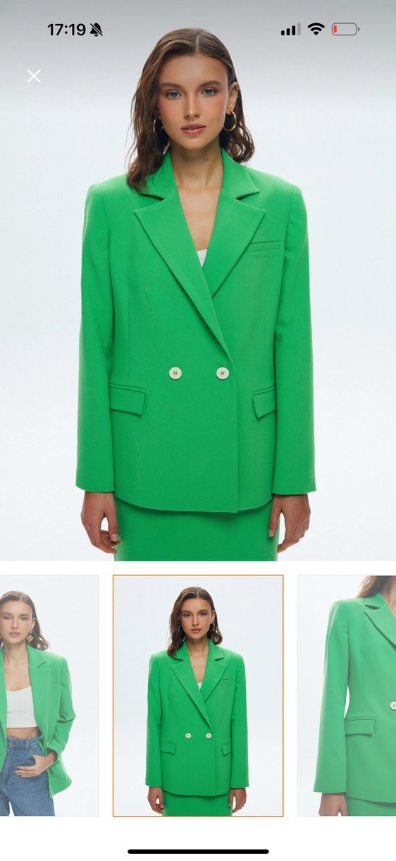 Yeşil Kruvaze Kadın Ceket - Görsel 3