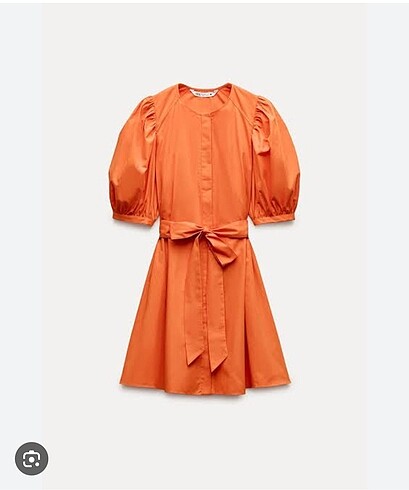 m Beden Zara turuncu mini elbise