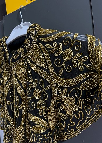 Altın İşlemeli Bohem panço, omuzluk - Görsel 4