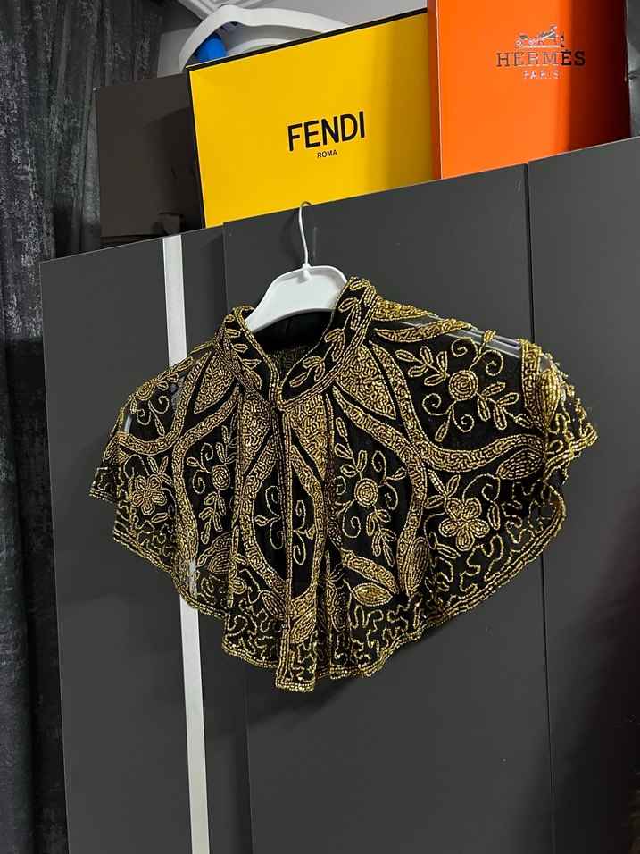 Altın İşlemeli Bohem  panço, omuzluk - Görsel 2