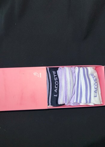 37 Beden pembe Renk Lacoste Baskılı kadın çorap Seti - Pembe Kutuda