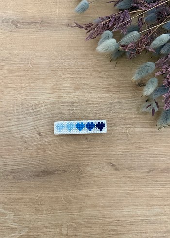 Mavi İşlemeli Plastik Kanvas Toka - Görsel 2