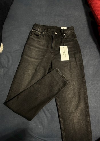 Calvin Klein Koyu Gri Yikamali Duz Kesim Jean Ck Jeans