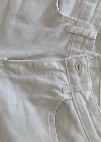 Beyaz Midi Kadın Kot Pantolon - Görsel 2