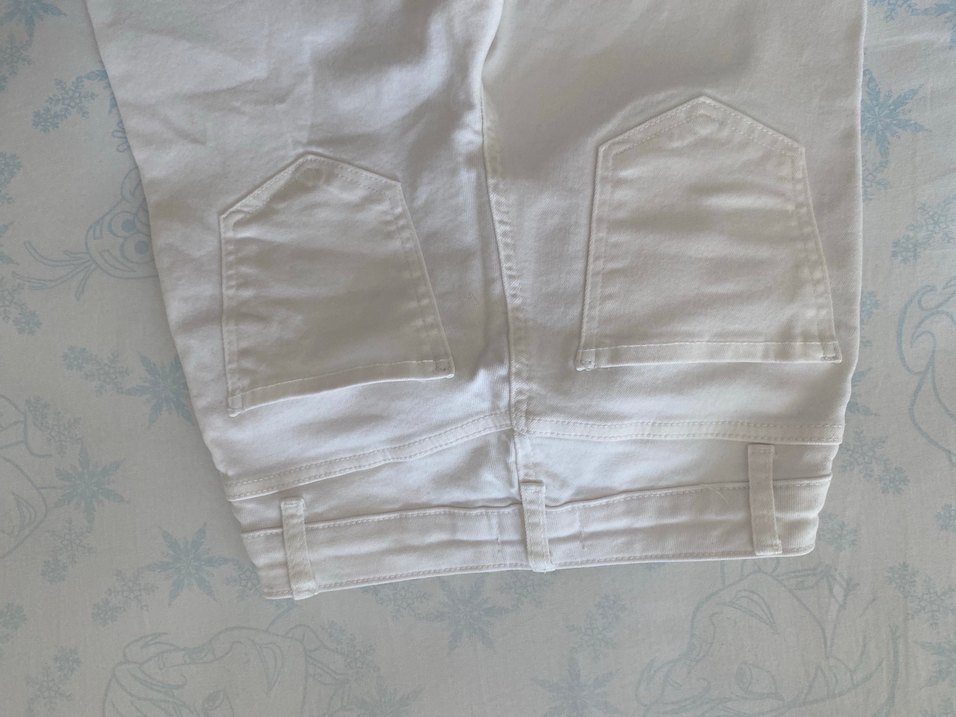 Beyaz Midi Kadın Kot Pantolon - Görsel 4