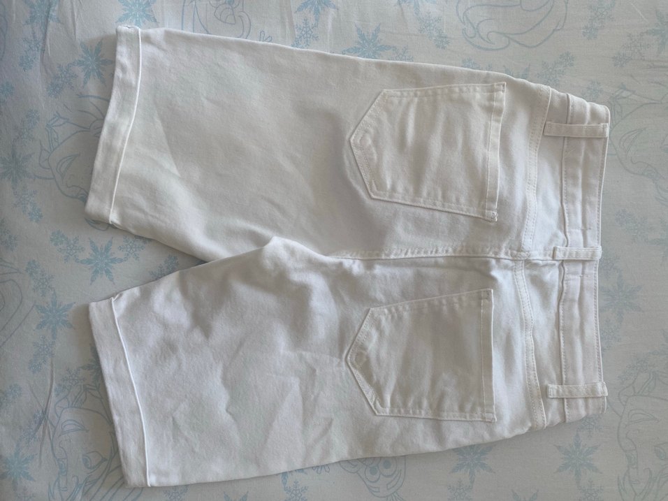 Beyaz Midi Kadın Kot Pantolon - Görsel 3