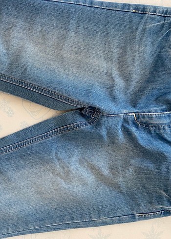 Düğmeli Mavi Denim Pantolon - Görsel 7