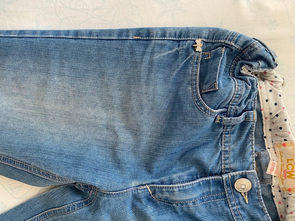 Düğmeli Mavi Denim Pantolon - Görsel 4