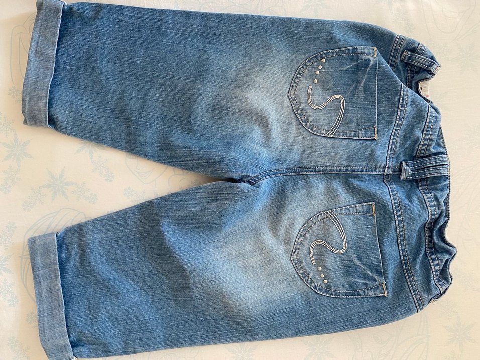 Düğmeli Mavi Denim Pantolon - Görsel 2