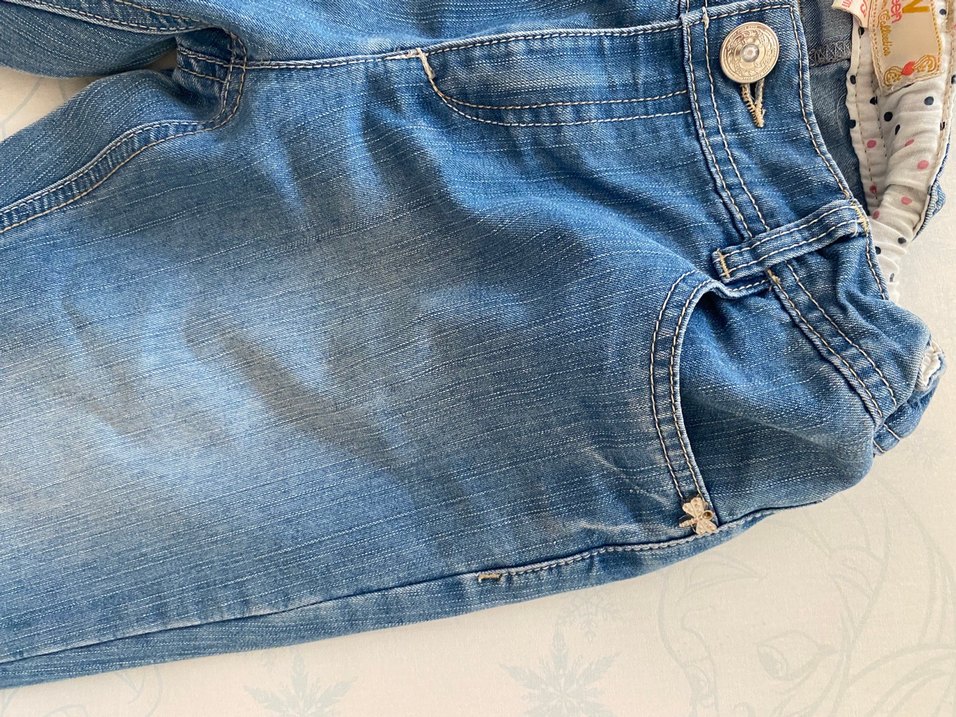 Düğmeli Mavi Denim Pantolon - Görsel 3