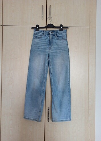 H&M Mavi Wide Leg Jean Pantolon