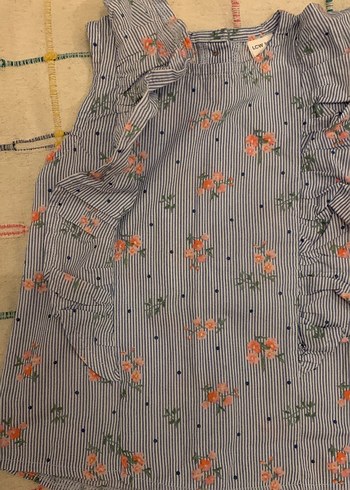 Mavi çiçekli Fırfırlı Bluz ve beyaz dantel yakalı şık bluzler. - Görsel 2