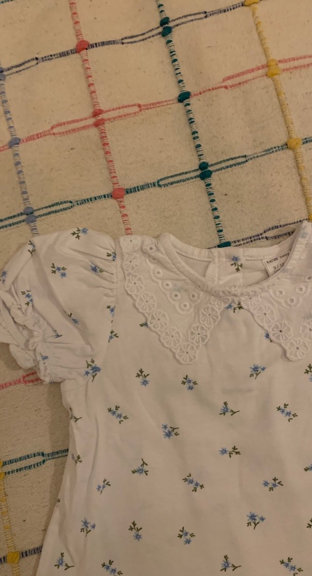 Mavi çiçekli Fırfırlı Bluz ve beyaz dantel yakalı şık bluzler. - Görsel 5