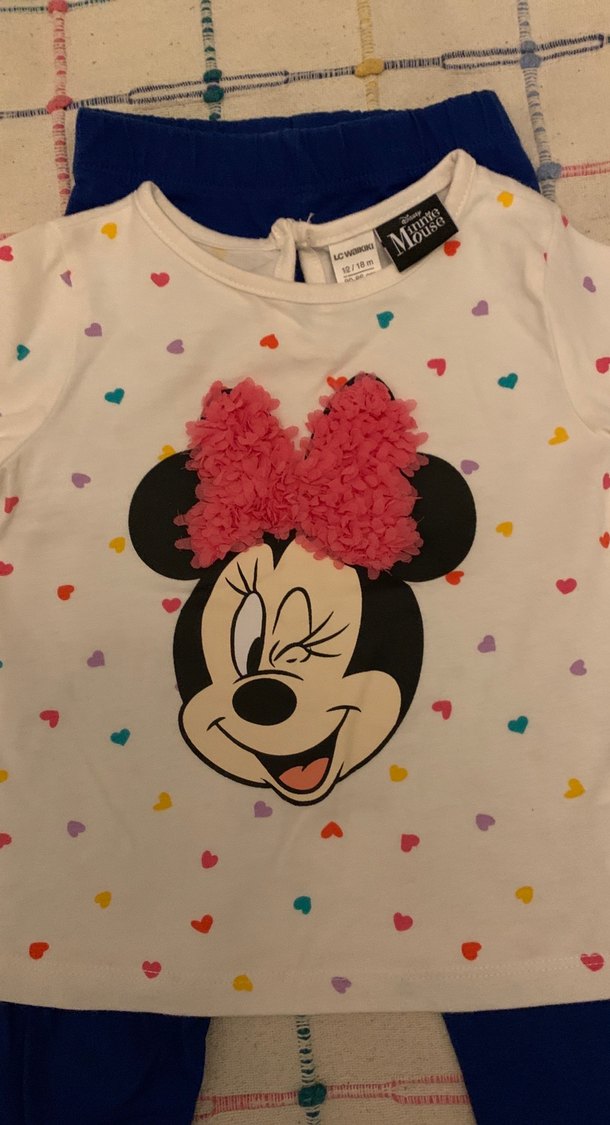 Uzun Kollu Minnie Baskılı Kız Bebek Takımı - Görsel 2