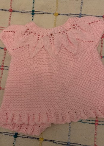 Pembe Kız Çocuk Örgü Kolsuz Hırka - Görsel 4