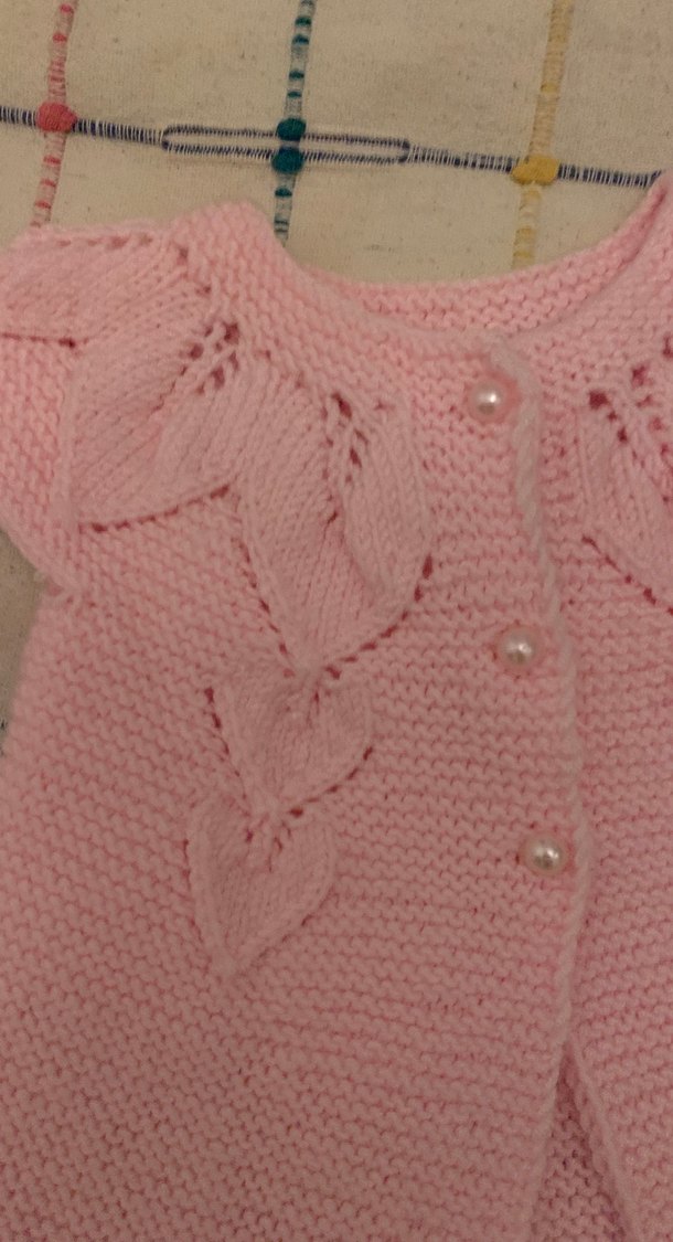 Pembe Kız Çocuk Örgü Kolsuz Hırka - Görsel 2