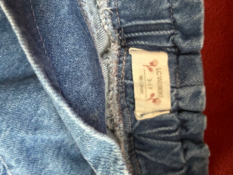 Kız Çocuk Mavi Bol Kesim Denim Pantolon - Görsel 2