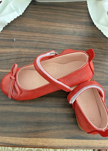 Kız Çocuk Kırmızı Fiyonklu Babet Ayakkabı - Görsel 4