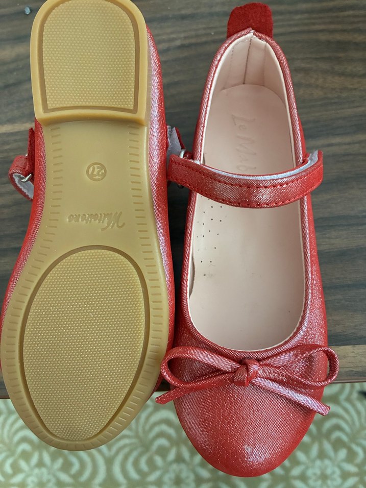 Kız Çocuk Kırmızı Fiyonklu Babet Ayakkabı - Görsel 2