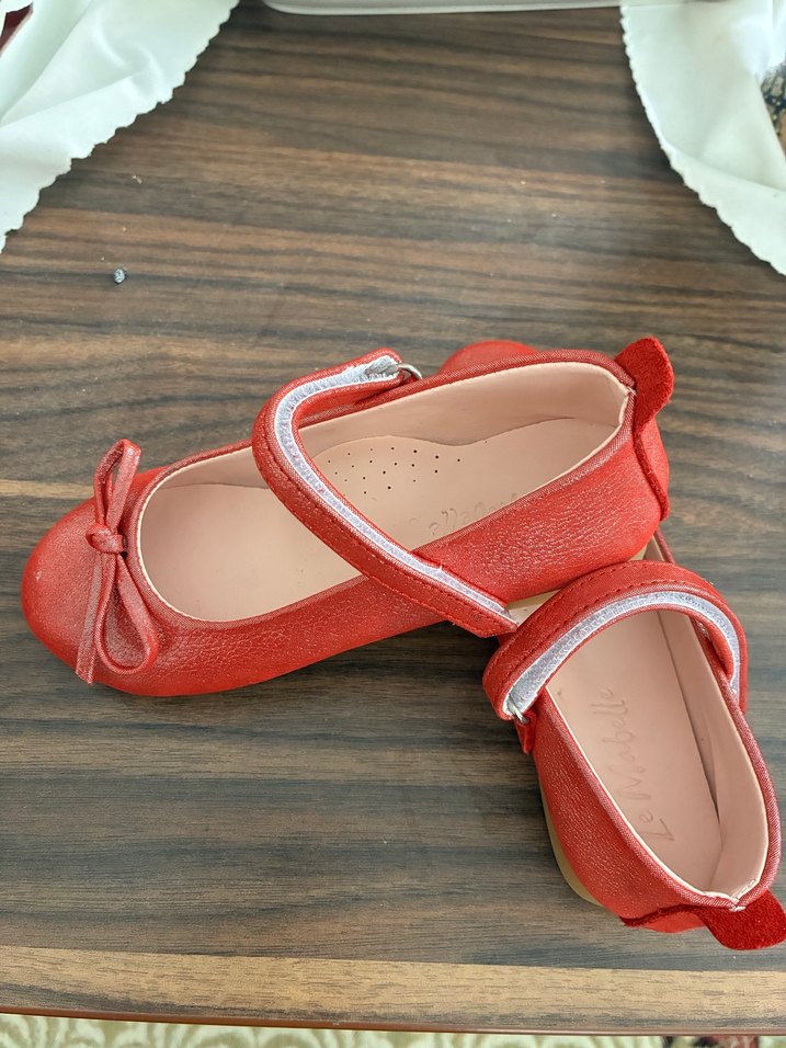 Kız Çocuk Kırmızı Fiyonklu Babet Ayakkabı - Görsel 4