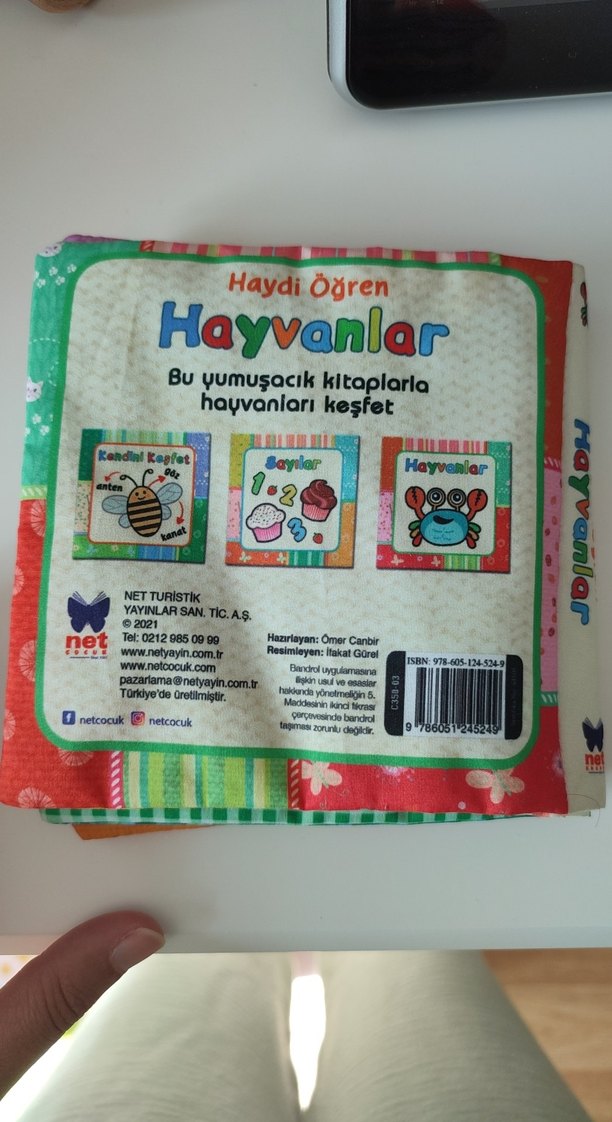 Renkli Hayvanlar Eğitici Kumaş Kitap - Görsel 2