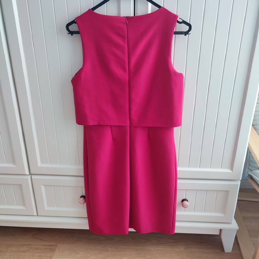 Pembe Kolsuz Midi Abiye Elbise - Görsel 2