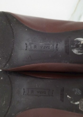Zara Klasik Kahverengi Deri Stiletto Topuklu Kadın Ayakkabı