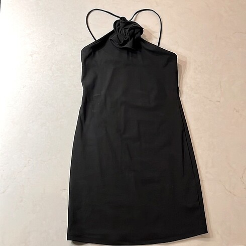 Zara Zara Halter Yaka Çiçek Detaylı Elbise