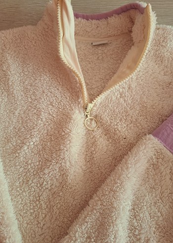 Kız Çocuk Bej Peluş Sweatshirt - Görsel 3