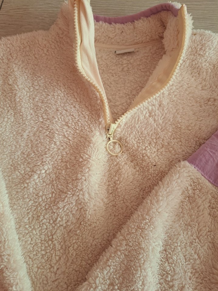 Kız Çocuk Bej Peluş Sweatshirt - Görsel 3